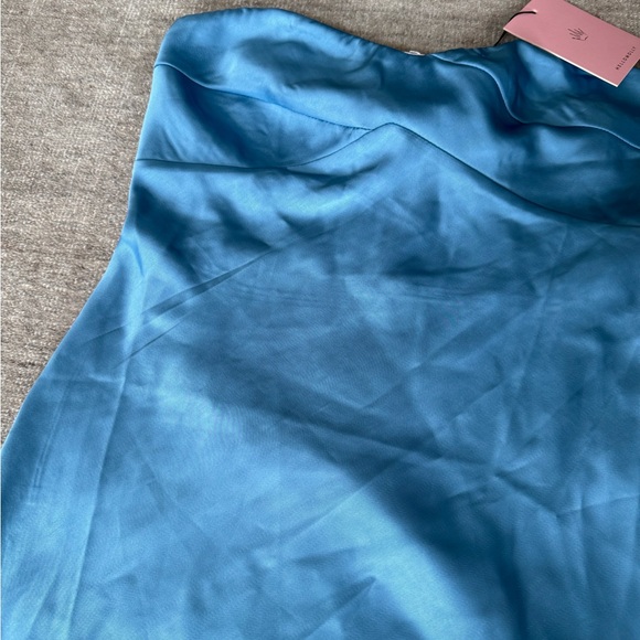 Hello Molly Blue Slip Satin Mini Dress - Picture 3 of 5